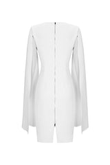 Crepe Twist Bodycon midi dress in white