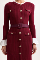 wallis Contour Round Neck Long Sleeve Knit Maxi Dress