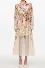 shirley Long Sleeve floral Printed Woven Maxi Dress