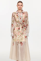 shirley Long Sleeve floral Printed Woven Maxi Dress
