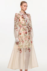 shirley Long Sleeve floral Printed Woven Maxi Dress