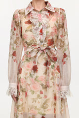 shirley Long Sleeve floral Printed Woven Maxi Dress