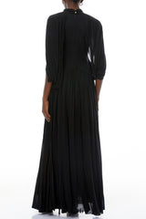 leona black Draped Cape Sleeve Knit Maxi Dress