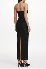 Kandiss Elegant Contour Strapless Cut Out Bandage Maxi Dress
