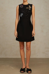 Manon sequined butterfly mini dress in black