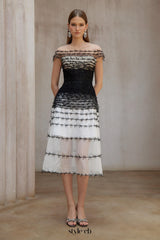 jennifer off-shoulder lace embroidery hollow maxi dress in black