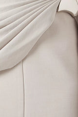 kelly Interlock pleated Knit maxi dress in grey