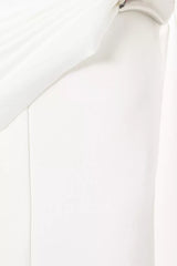 kelly Interlock pleated Knit maxi dress in white