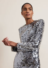 Rhia Silver Sequin Mini Dress