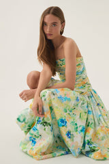 nancy violette Bubble Hem Maxi Dress in green