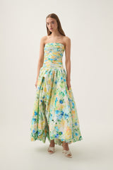 nancy violette Bubble Hem Maxi Dress in green