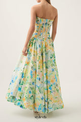 nancy violette Bubble Hem Maxi Dress in green