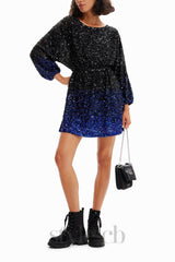 gradient sequin mini dress