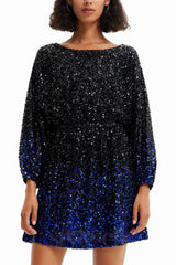 gradient sequin mini dress