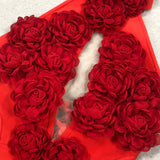 halter 3d flower hollow out backless maxi dress in red