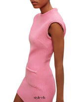 jessica sleeveless tweed mini dress in pink