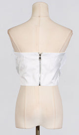 ANINDA SEQUIN FLOWER CROP TOP IN BLACK