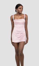 PINK SATIN MINI DRESS