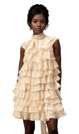 Jessica tiered flounce sleeveless mini dress