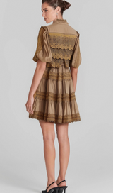 Inès lace cut-out layered mini dress