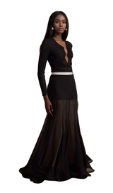 Anaïs black open-front gathered top