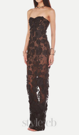 jasmine strapless black maxi dress