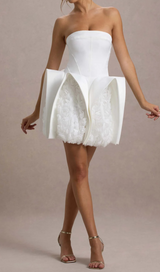 beverly Calais Strapless Flower Mini Dress