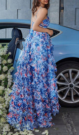 BLUE FLORAL MAXI DRESS