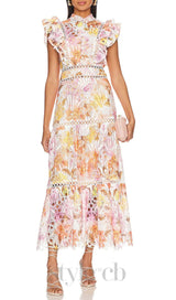 COLORFUL AMBA BOHEMIAN MIDI DRESS