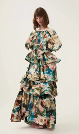 Marianne floral-print tiered midi dress