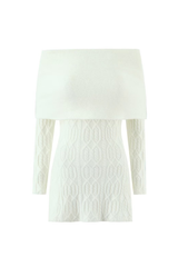 gwendolyn Off Shoulder Knit Mini Dress - White