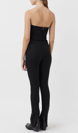 PLUNGE CORSET TOP IN BLACK