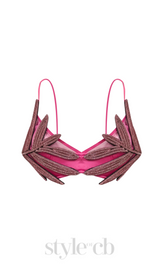 Vieby Leaf Crystal Bralette in Pink