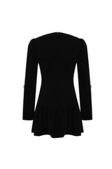 xaviera rhinestone embellishment velvet mini dress in black