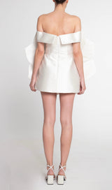 APRICOT FLOWER STRAPLESS MINI DRESS