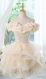 WHITE ANELA OFF SHOULDER SEQUIN MINI DRESS