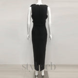 ruffled top with gold accents maxi dress