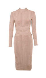 APRICOT BANDAGE BASE DRESS