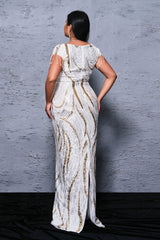 Evelina Sleeveless Sequined Maxi Dress