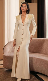 adele Berton Long Sleeve Flower Maxi Dress