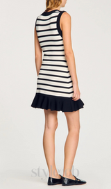 striped knit mini dress