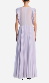 Chiffon Ruffled Maxi Dress in Lilac