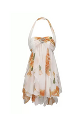 katherine Floral Halter Backless Mini Dress