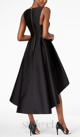 High-Low A-Line Gown in black