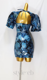 molly jacquard backless mini dress