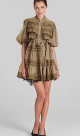 Inès lace cut-out layered mini dress