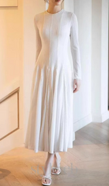 white crochet lace maxi dress with sleeves