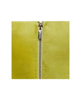 Lemon yellow pleated satin mini Dress