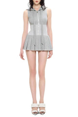 Cliffa Sleeveless Knit Mini Dress - Grey