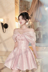 STRAPLESS SEQUIN MINI DRESS IN PINK